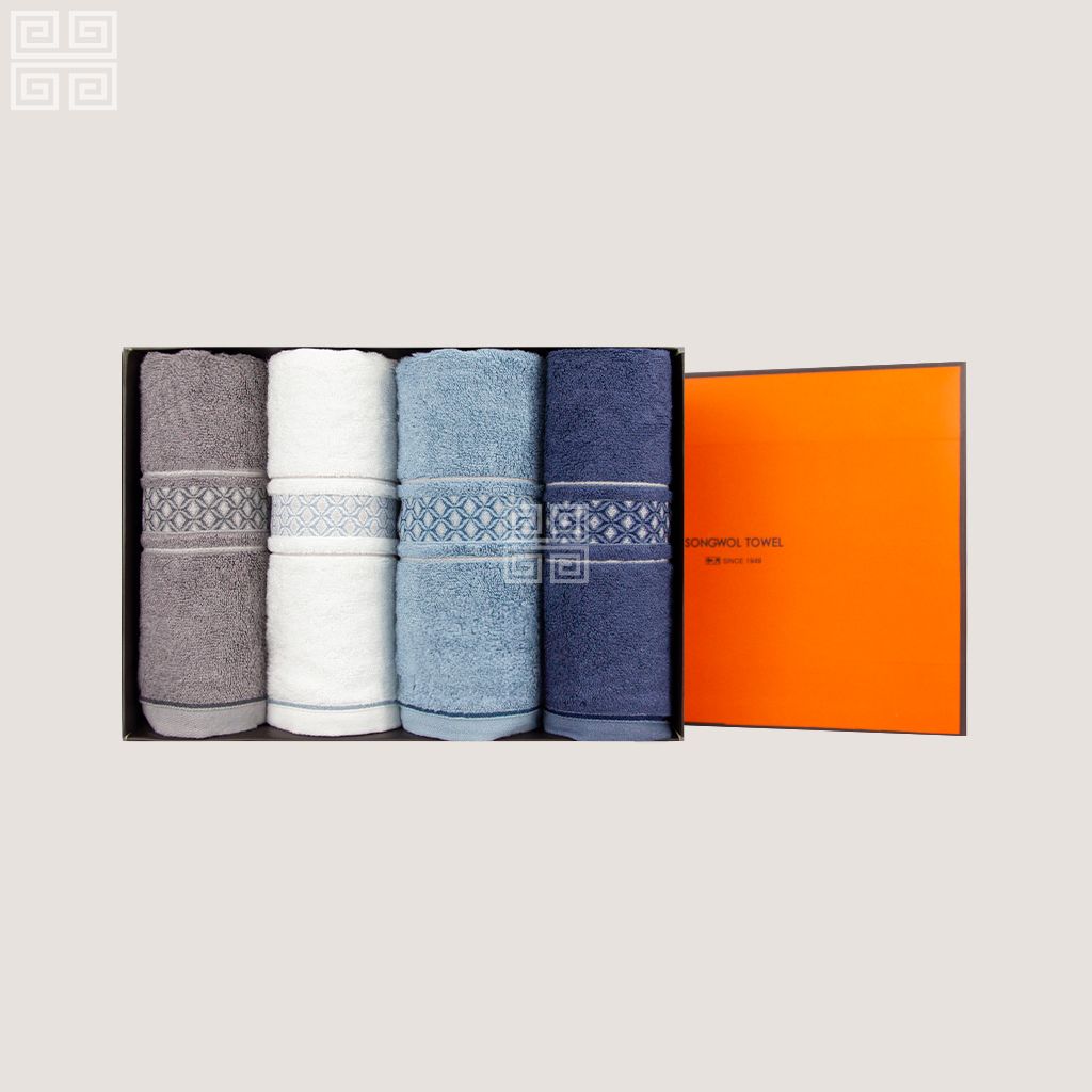 KHĂN QUÀ TẶNG BAMBOO TG DOUBLE DIAMOND - SET 4 KHĂN 40x80cm
