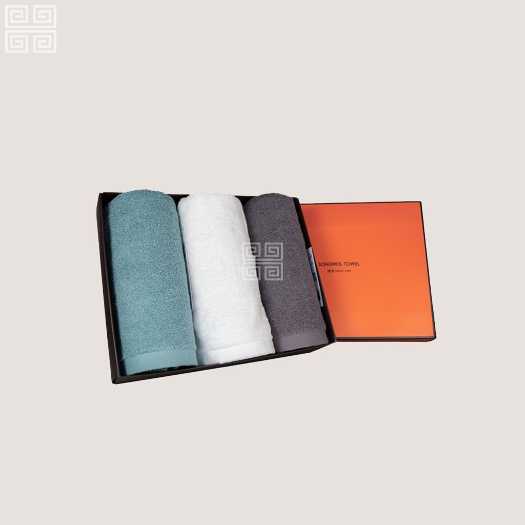 Khăn quà tặng hộp 3 khăn mặt Anti color muji THẾ GIỚI KHĂN BÔNG