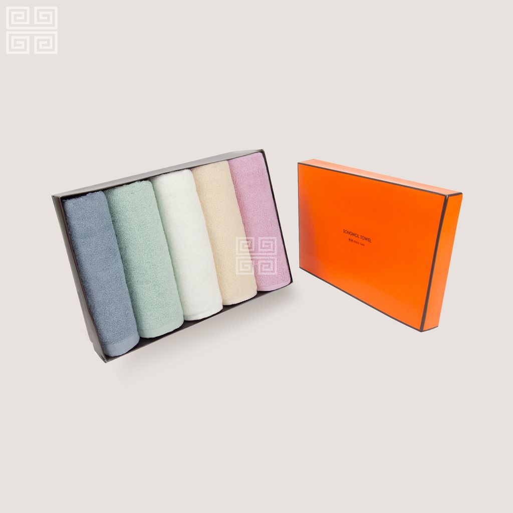 KHĂN QUÀ TẶNG COTTON 5P LIGHT - HỘP 5 KHĂN MẶT