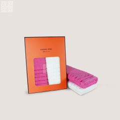 KHĂN QUÀ TẶNG COTTON SH LINE BORDER - Set 2 Khăn Mặt 40x80cm