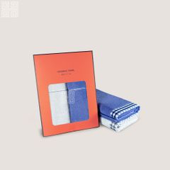 KHĂN QUÀ TẶNG COTTON TG LINE CHECK - Set 2 Khăn Mặt 40x78cm