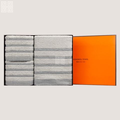 KHĂN QUÀ TẶNG 5P COTTON  VOLUME - HỘP: 1 KHĂN TẮM + 2 KHĂN MẶT