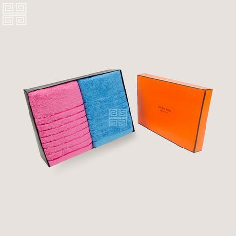 KHĂN QUÀ TẶNG COTTON LINE BORDER - Set 2 Khăn Tắm 70x135cm