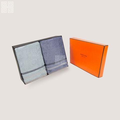 KHĂN QUÀ TẶNG COTTON MODERN STITCH - Set 2 Khăn Tắm 60x120cm