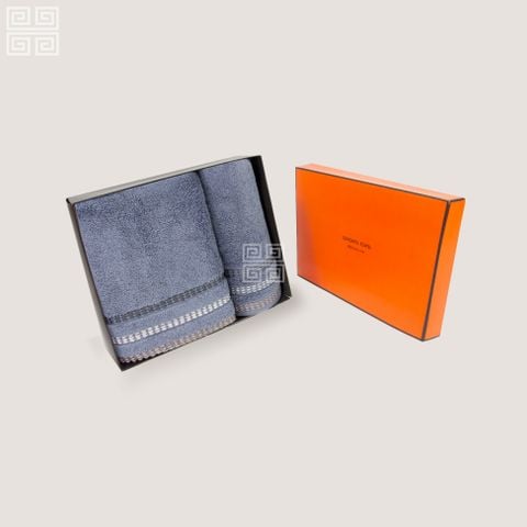 KHĂN QUÀ TẶNG COTTON CAO CẤP MODERN STITCH - HỘP: 1 KHĂN TẮM + 1 KHĂN MẶT