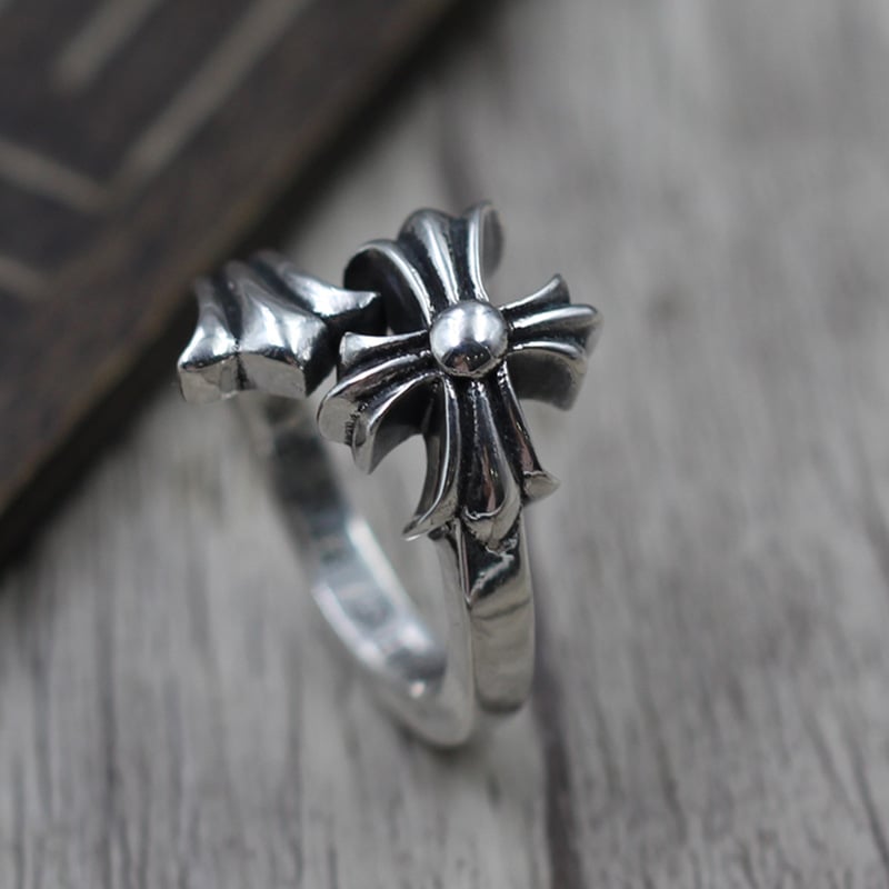  Nhẫn Bạc Chrome Hearts Hoa Cộng Xoắn - NB442 