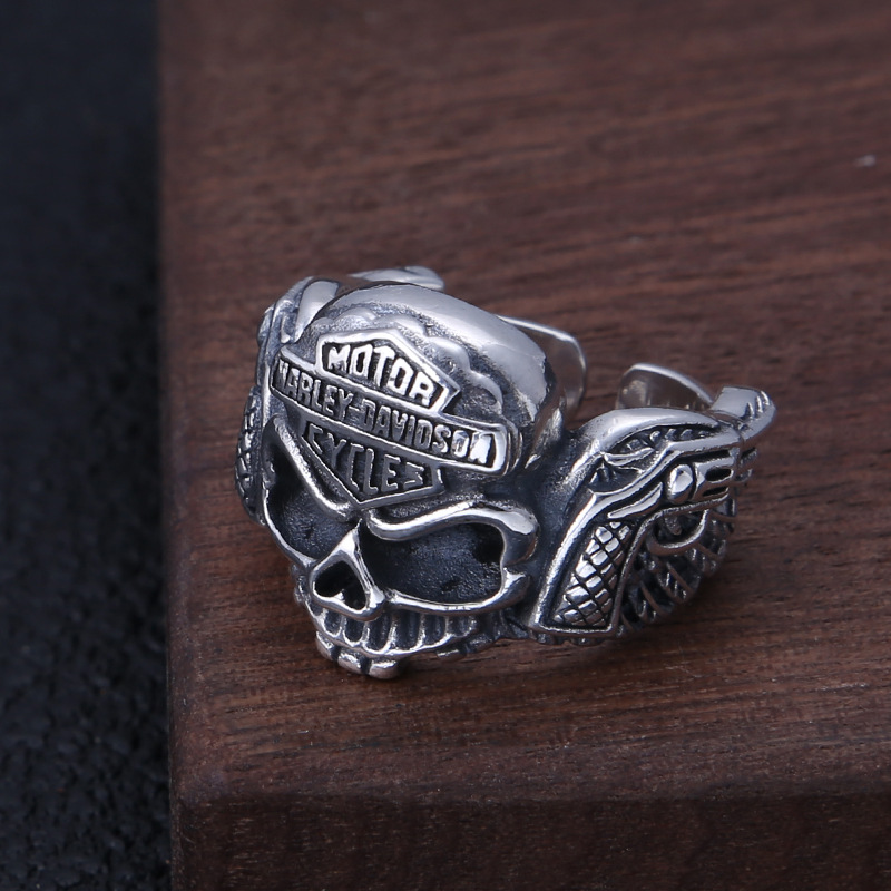  Nhẫn Bạc Harley Davidson Đầu Lâu- NB335 