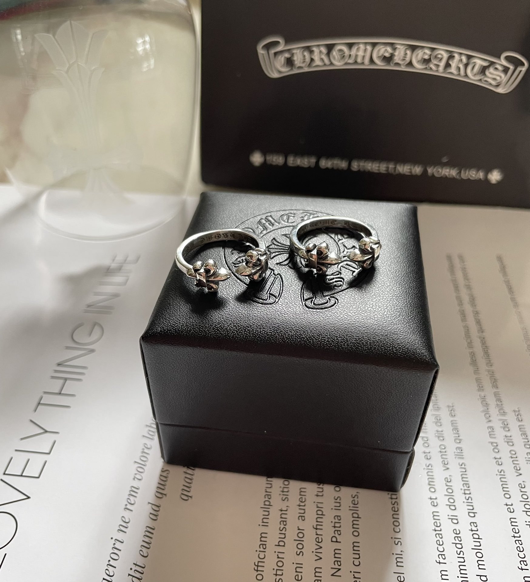  Nhẫn Bạc Chrome Hearts Hoa Iris  - NB641 