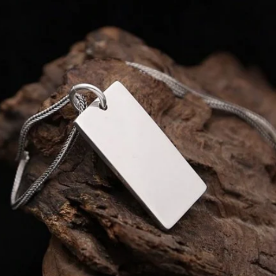 Mặt Dây Bạc Dogtag Trơn - MB187