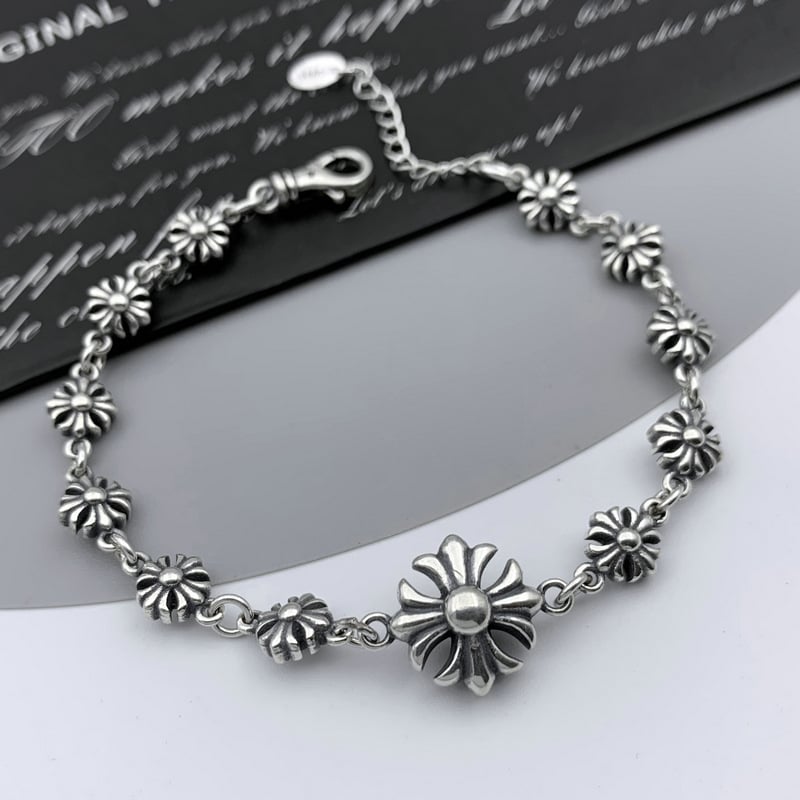 Lắc Tay Bạc Chrome Hearts Hoa Cộng - LB233