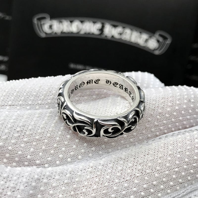  Nhẫn Bạc Chrome Hearts Hoa Văn  - NB635 