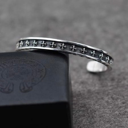  Lắc Tay Bạc Chrome Hearts Hoa Cộng - LB072 