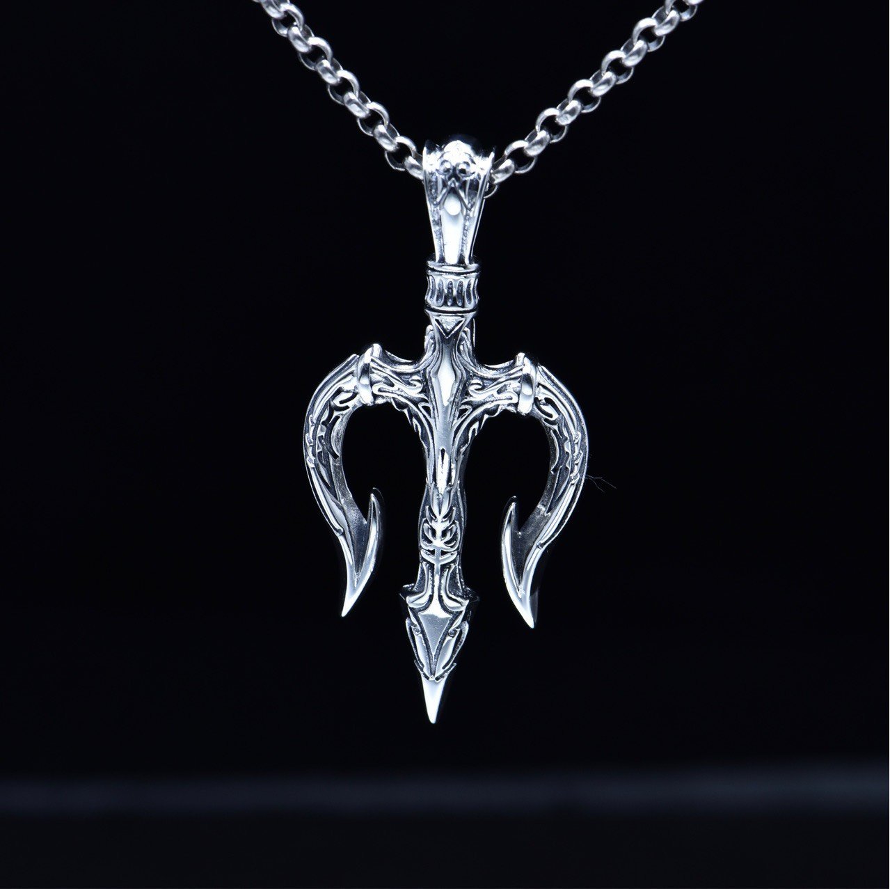 Mặt Dây Bạc Thái Đinh Ba Poseidon  - MB337