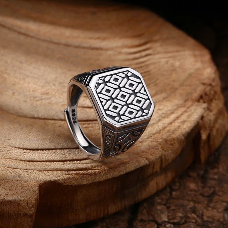  Nhẫn Bạc Thái Hoa Văn Kim Cương - NB696 