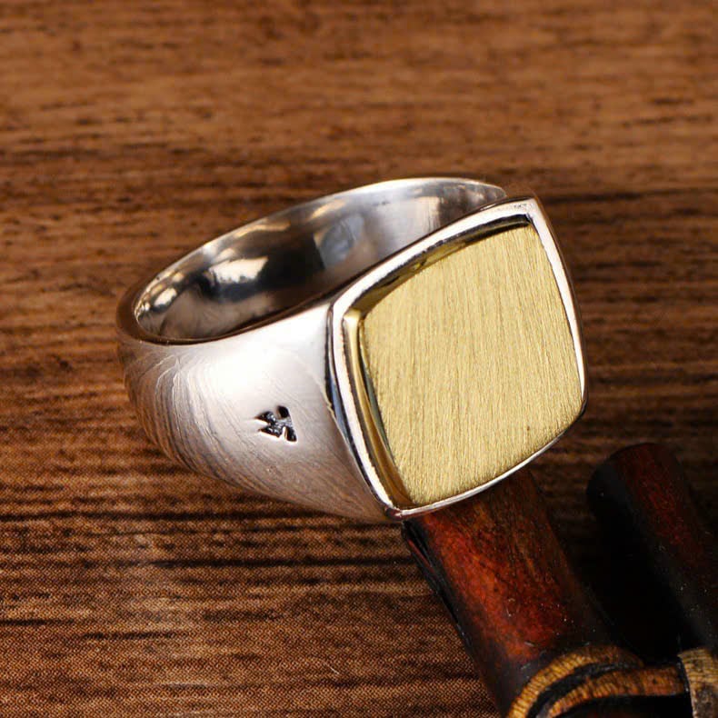  Nhẫn Bạc Thái Trơn Mạ Vàng - NB786 