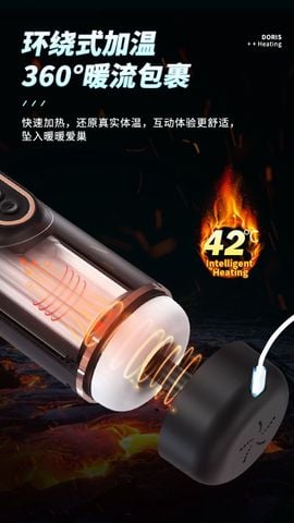 Âm đạo giả thủ dâm tự động có sưởi ấm, rung thụt bú mút cực phê