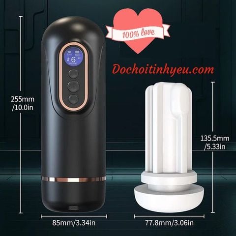 Âm đạo giả thủ dâm tự động có sưởi ấm, rung thụt bú mút cực phê