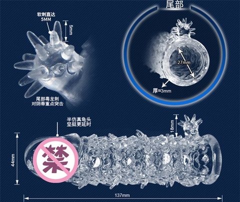 Bao cao su đôn dên đầu rồng có vảy silicon mềm mịn cho nam giới kéo dài thời gian