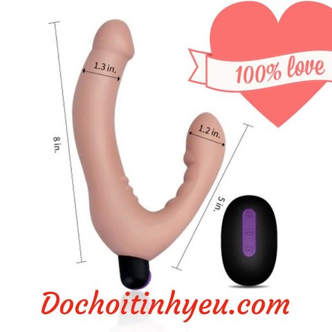 Chim giả lovetoy 2 đầu silicon siêu mềm có rung điều khiển xa