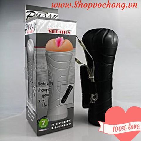 Cốc thủ dâm hình đèn pin 10 chế độ rung Pussy mềm mịn se khít