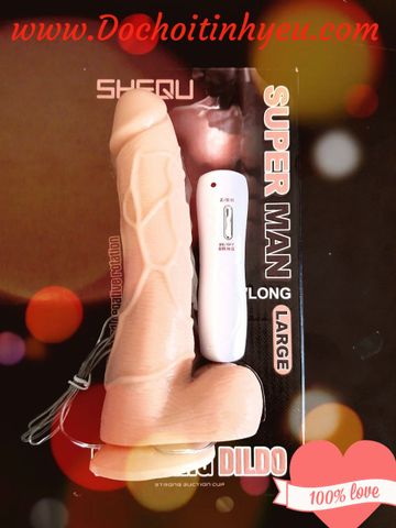 Dương vật giả Super Man gắn tường rung đa chế độ như thật