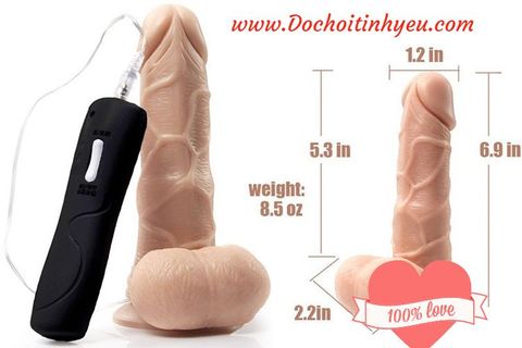 Dương vật giả rung xoay hít tường size nhỏ mềm mại