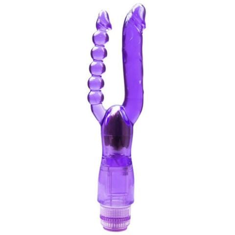 Cu giả silicon 2 trong 1 có rung kích thích hậu môn nữ cực sướng