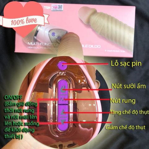 Dương vật giả silicon siêu mềm Joker rung thụt sưởi ấm