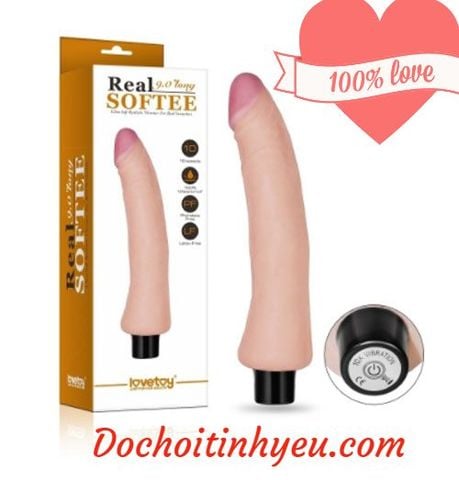 Dương vật Lovetoy Real siêu mềm size nhỏ 10 tần số rung