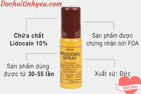 Chai xịt chống xuất tinh sớm Procomil của Đức