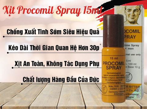 Chai xịt Procomil kéo dài thời gian quan hệ của Đức