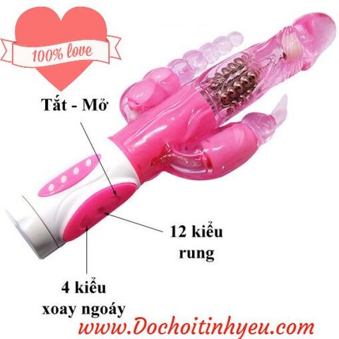 Sextoy cho nữ dương vật giả bunny 3 trong 1 chiến binh bão tố