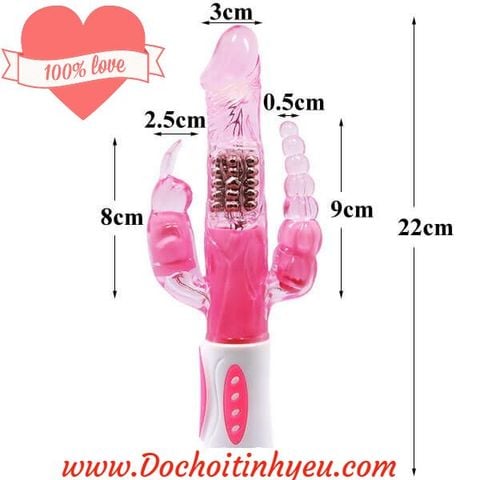 Sextoy cho nữ dương vật giả bunny 3 trong 1 chiến binh bão tố