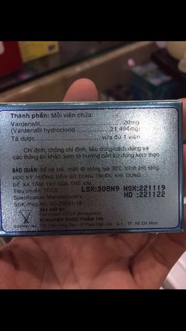 Thuốc cường dương Vardenafil 10mg