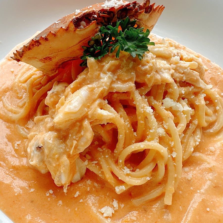  Mì Ý Cua Sốt Kem Cà 