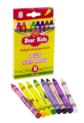  Bút Sáp Màu 8 Cây Star Kids (K-CR08) 