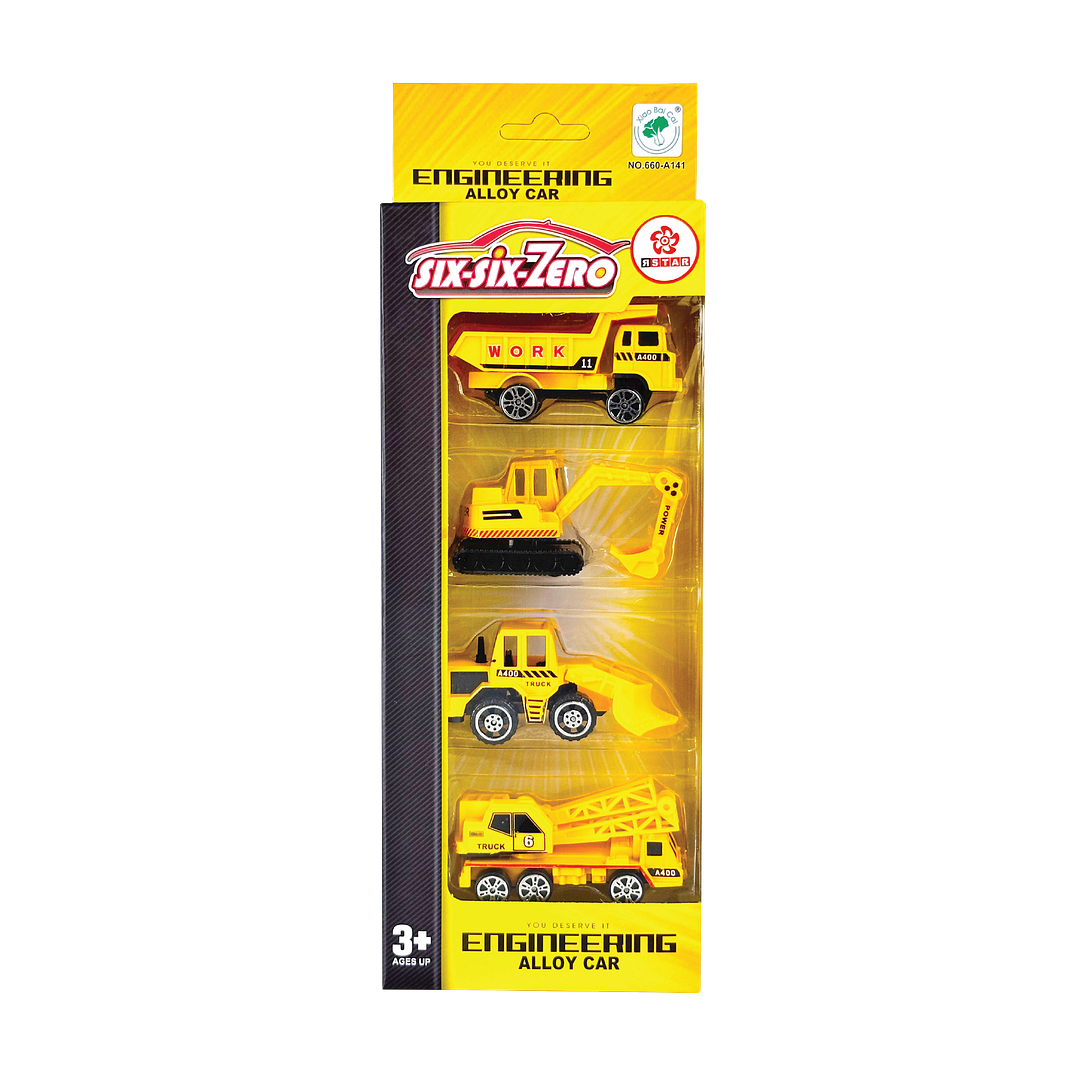660-A141 Bộ đồ chơi mô hình Xe công trình ( 4 chiếc )