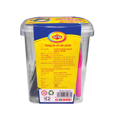  K-LC21/3 Bộ đồ chơi tô màu 21 chi tiết 