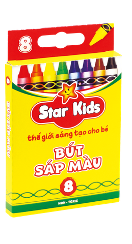  Bút Sáp Màu 8 Cây Star Kids (K-CR08) 