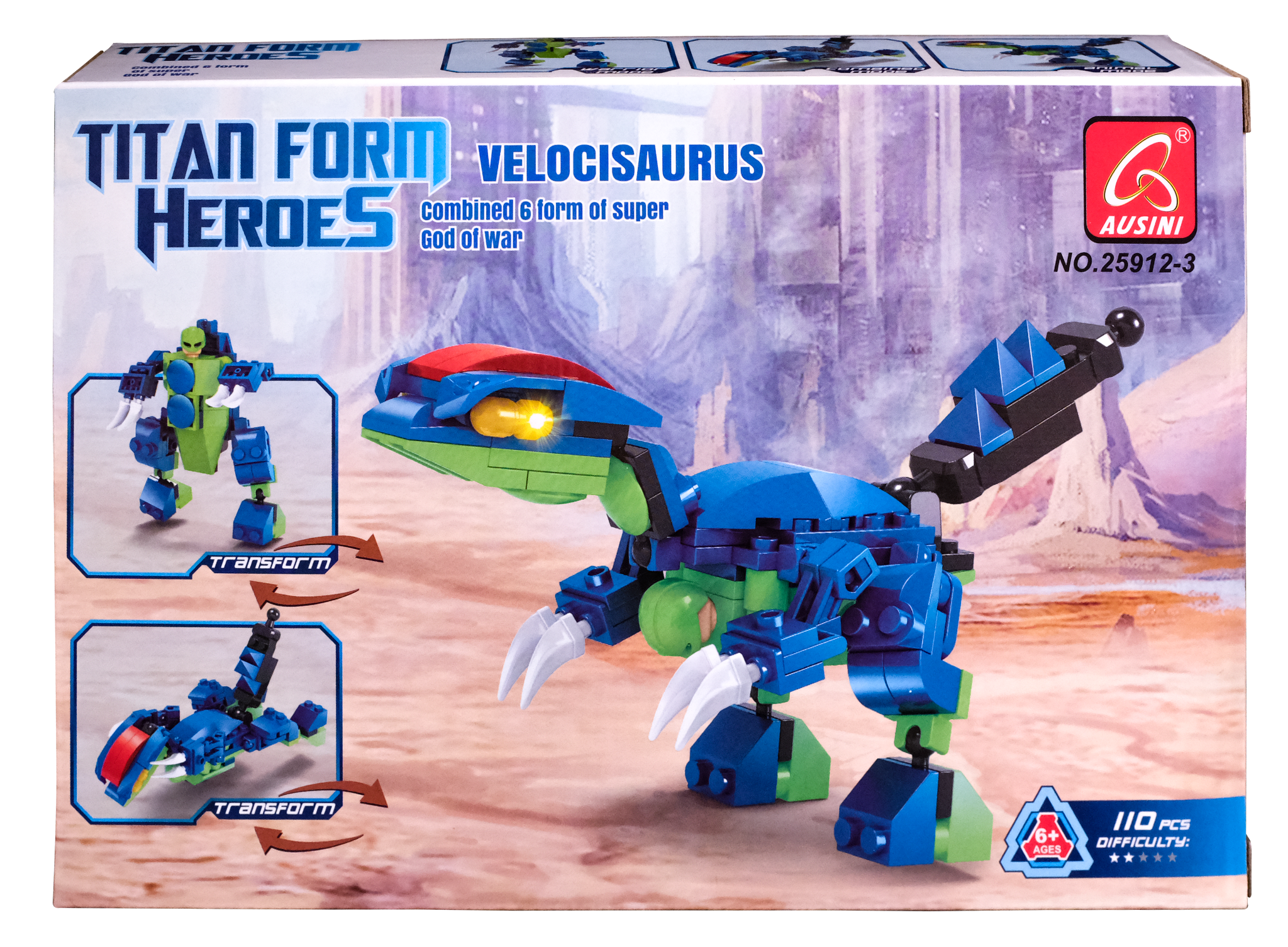 AUS-25912-3 BỘ ĐỒ CHƠI LẮP RÁP HÌNH NGƯỜI VÀ KHỦNG LONG