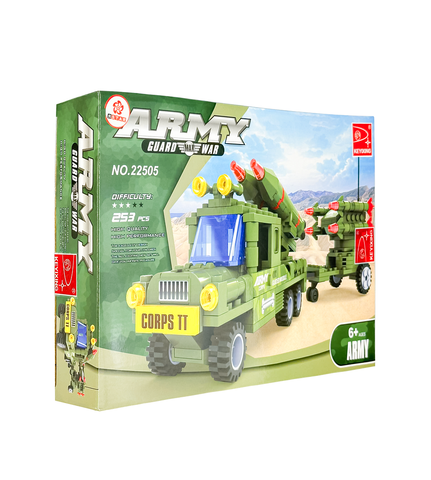  22505 Bộ đồ chơi lắp ráp Xe quân đội bắn tên lửa 