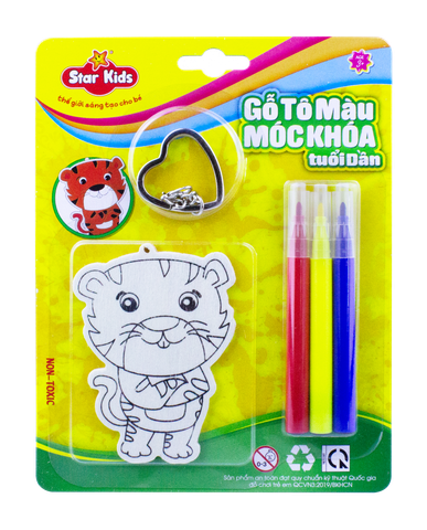  Gỗ tô màu móc khóa Tuổi Dần (K-231/3) 