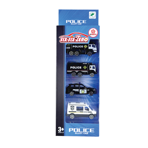  660-A158 Bộ đồ chơi mô hình Xe cảnh sát ( 4 chiếc ) 