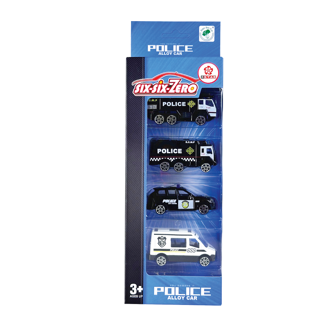 660-A158 Bộ đồ chơi mô hình Xe cảnh sát ( 4 chiếc )
