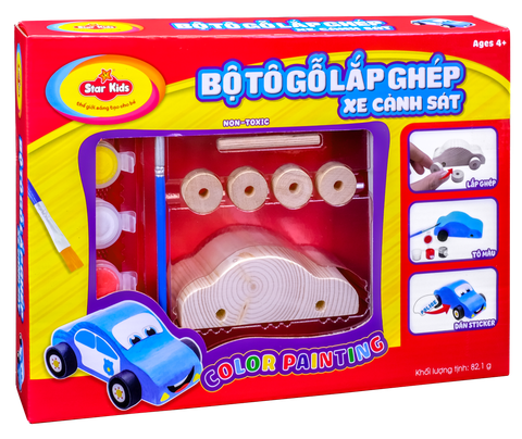  BỘ ĐỒ CHƠI TÔ GỖ LẮP GHÉP XE CẢNH SÁT (K-221) 