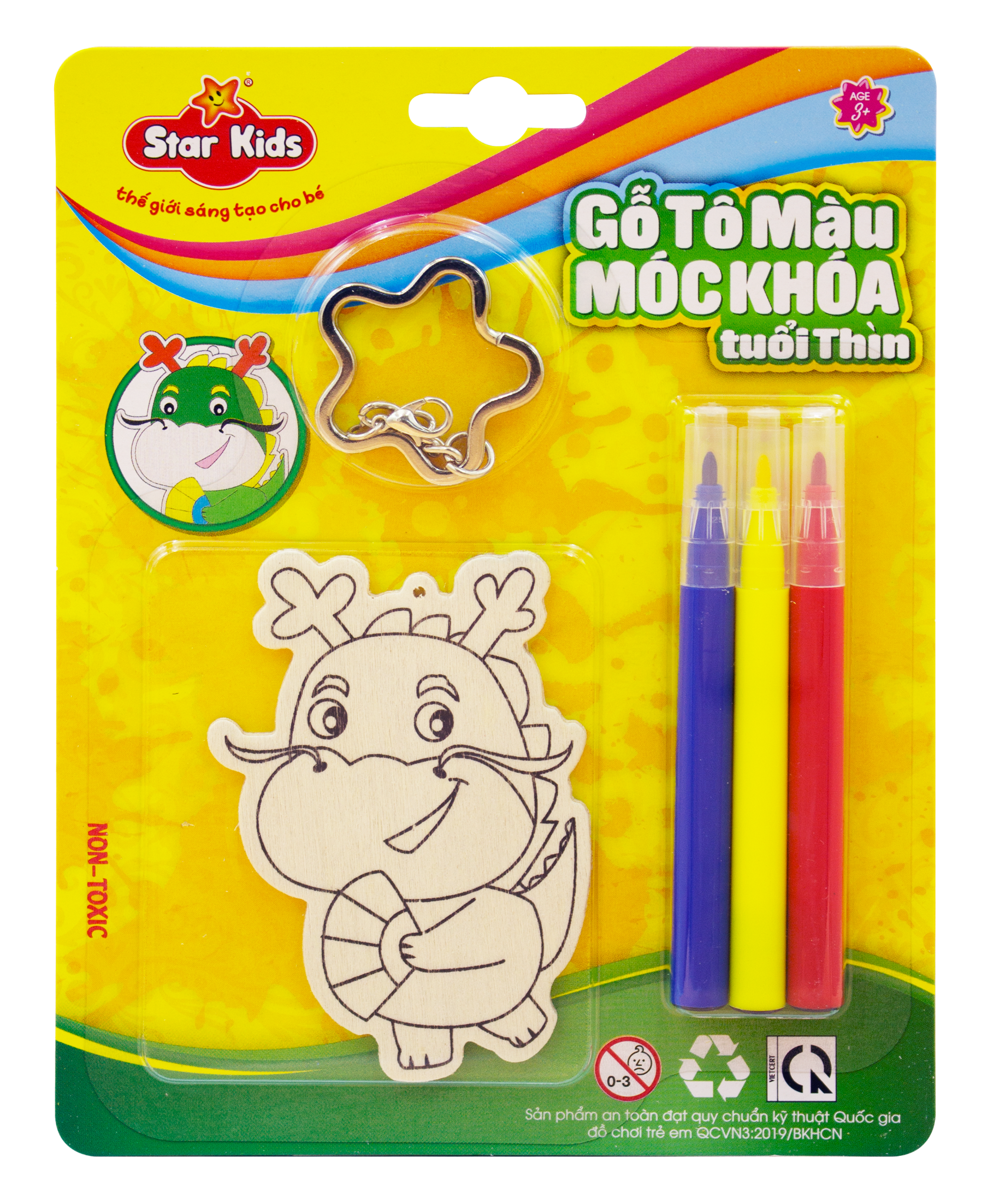 BỘ ĐỒ CHƠI TÔ GỖ MÓC KHÓA TUỔI THÌN (K-231/5)