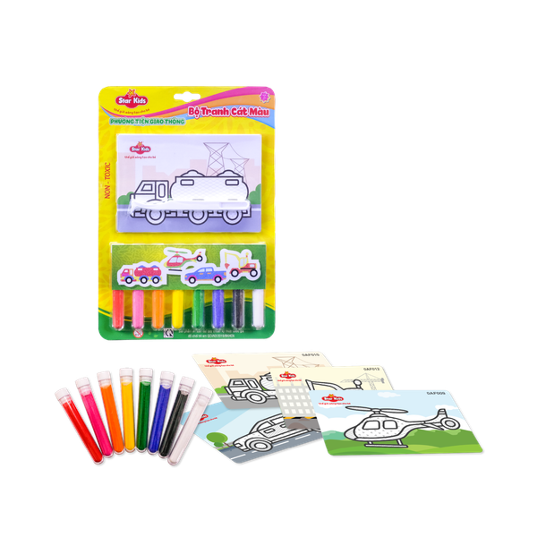  BỘ ĐỒ CHƠI TRANH CÁT MÀU PHƯƠNG TIỆN GIAO THÔNG (K-501) 