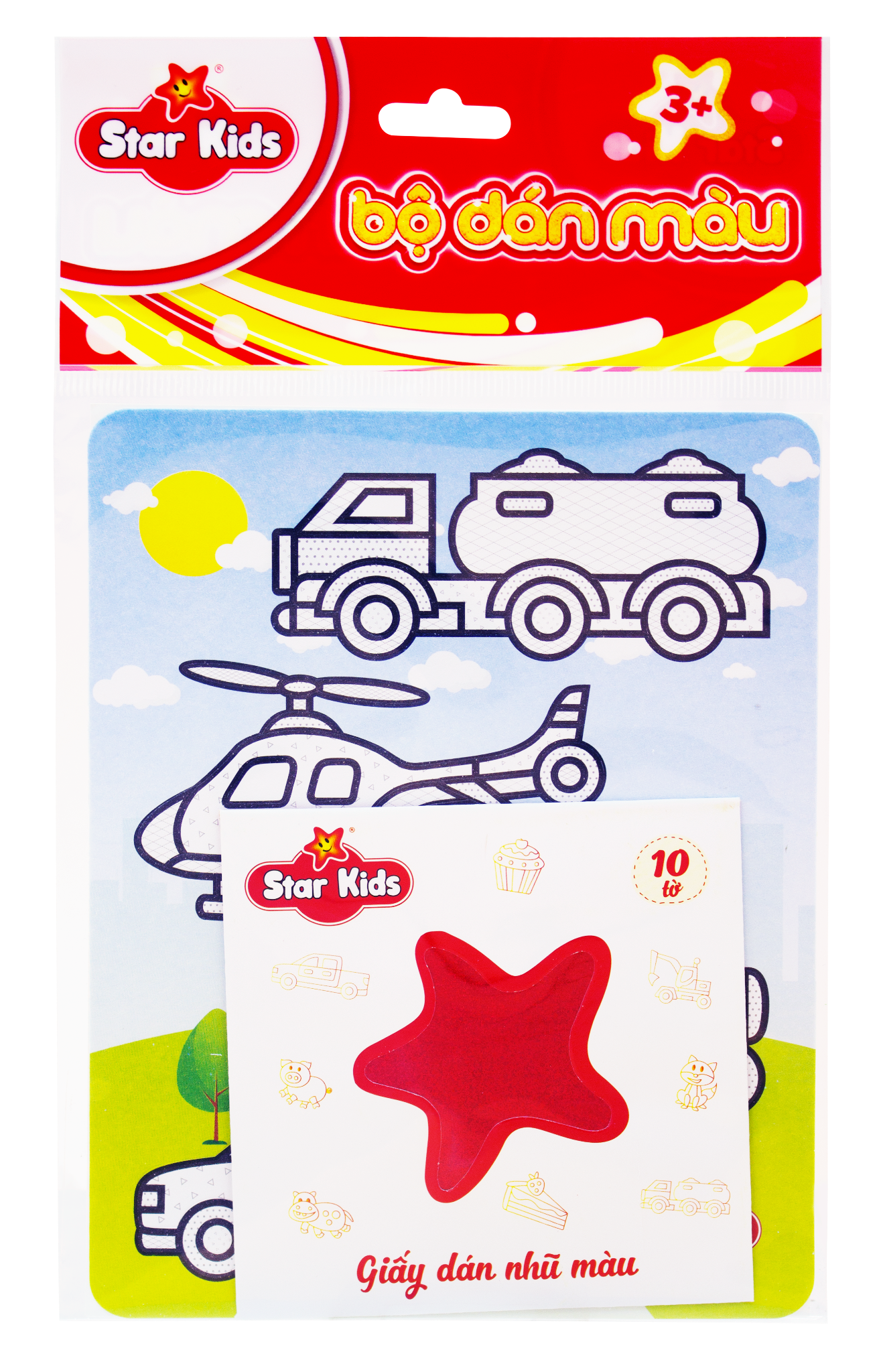 BỘ ĐỒ CHƠI TRANH DÁN MÀU PHƯƠNG TIỆN GIAO THÔNG (K-601)