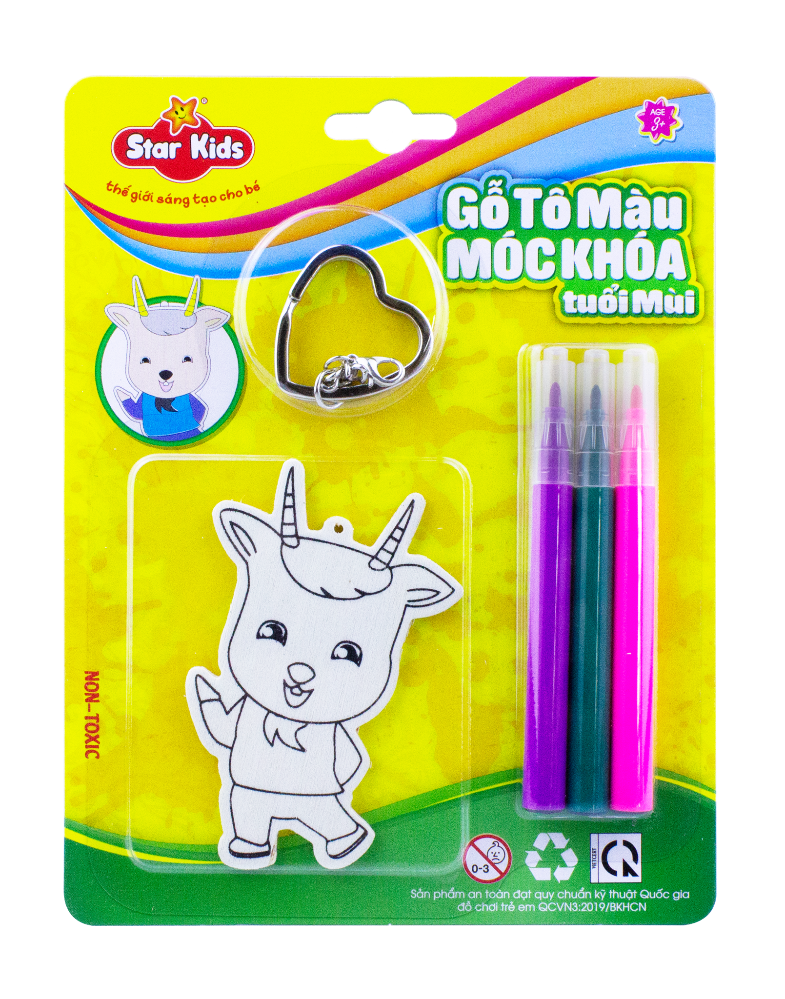 Bộ Tô Gỗ Tô Màu Móc Khóa Tuổi Mùi (K-231/8)