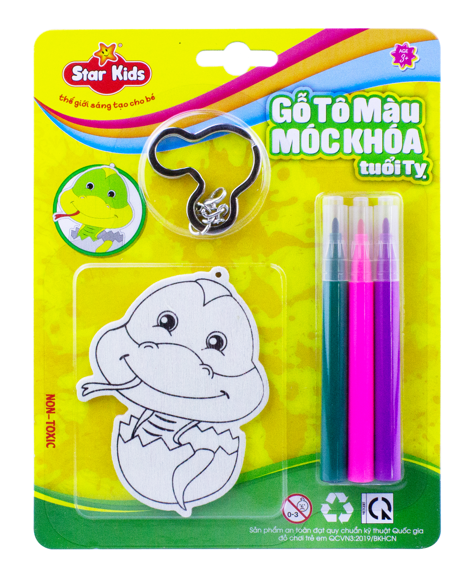 Bộ Gỗ Tô Màu Móc Khóa Tuổi Tỵ (K-231/6)